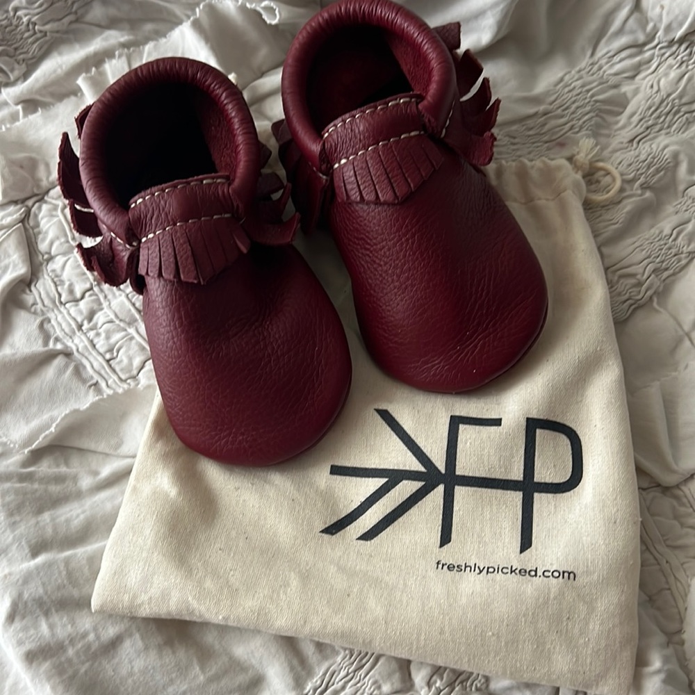 Freshlypicked burgundy moccasins. Never used or worn.